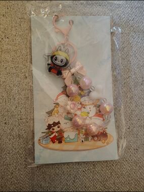 Labubu Pink Pearl Charm Keychain